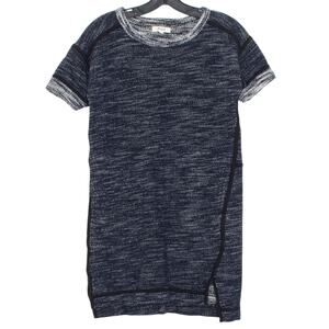 Madewell Womens Dress Sweatshirt Tunic Short Sleeve Blue White Size  XXS 2XS FW